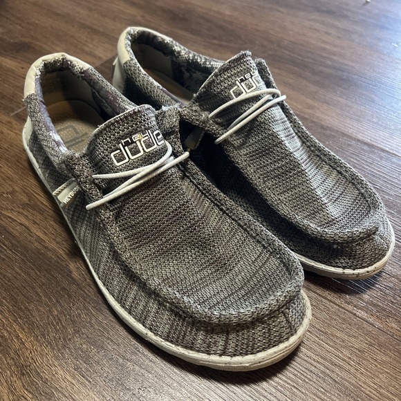 Hey Dude Wally Stretch Canvas Shoes Mens Size 12 Gray Steel Lightweight Comfort - Picture 1 of 7